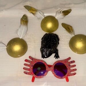 Harry Potter Golden Snitch with Glitter Feather Accents and other items